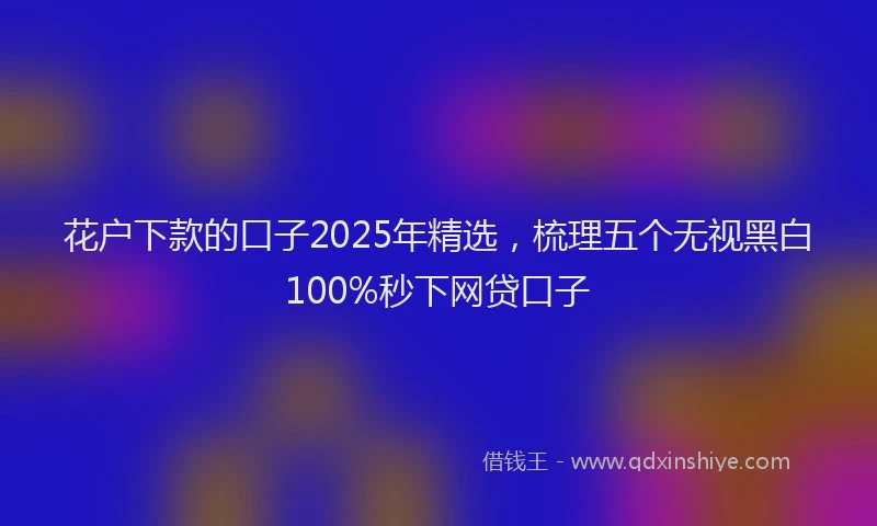 花户下款的口子2025年精选，梳理五个无视黑白100%秒下网贷口子