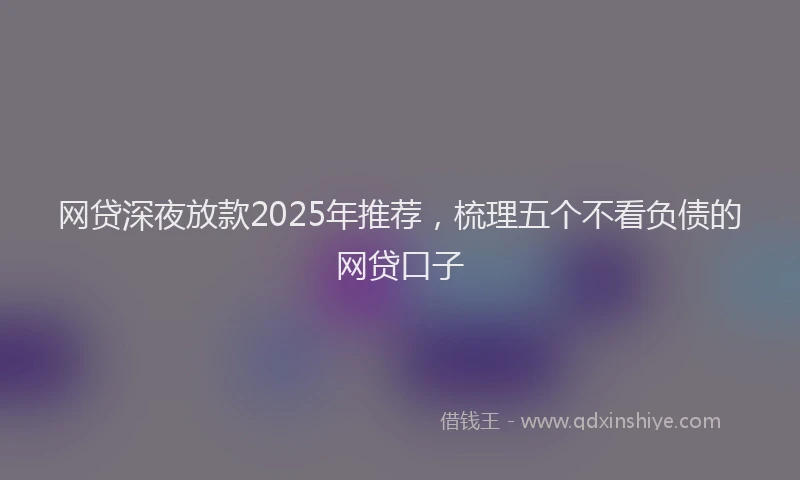网贷深夜放款2025年推荐，梳理五个不看负债的网贷口子