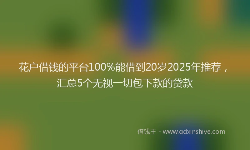 花户借钱的平台100%能借到20岁2025年推荐，汇总5个无视一切包下款的贷款