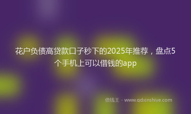花户负债高贷款口子秒下的2025年推荐，盘点5个手机上可以借钱的app