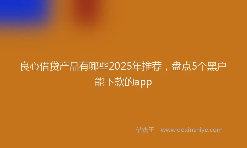 良心借贷产品有哪些2025年推荐，盘点5个黑户能下款的app