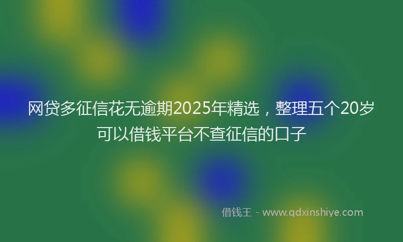 网贷多征信花无逾期2025年精选,整理五个20岁可以借钱平台不查征信的口子