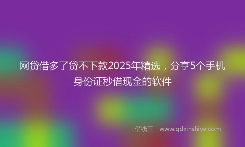 网贷借多了贷不下款2025年精选，分享5个手机身份证秒借现金的软件