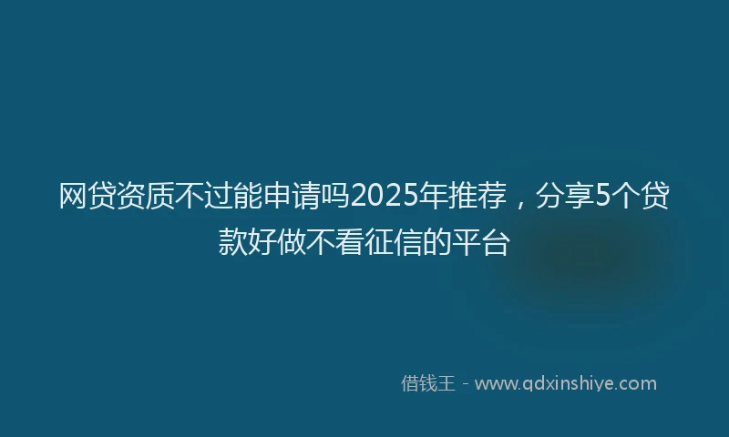 网贷资质不过能申请吗2025年推荐，分享5个贷款好做不看征信的平台