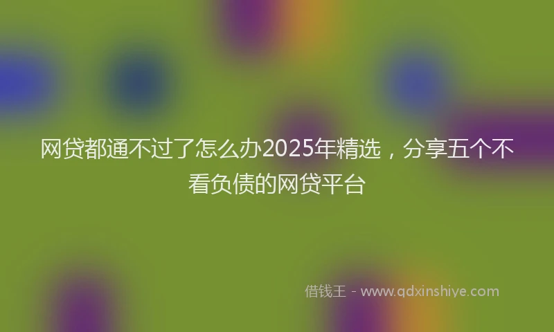 网贷都通不过了怎么办2025年精选，分享五个不看负债的网贷平台