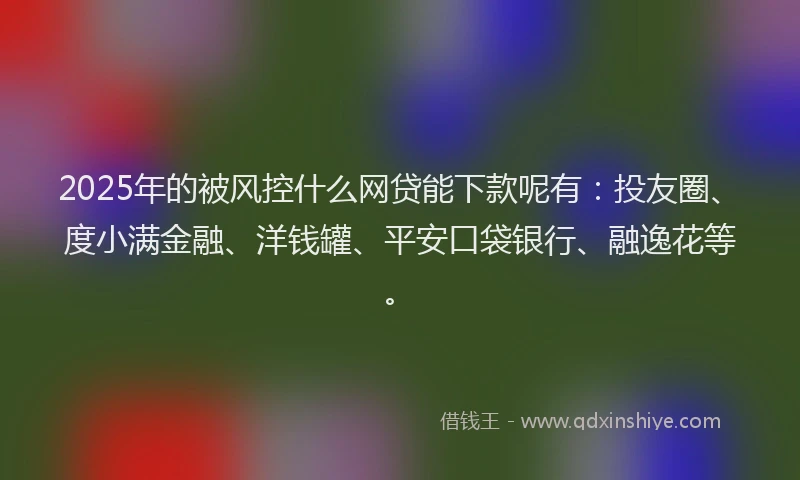 2025年的被风控什么网贷能下款呢有：投友圈、度小满金融、洋钱罐、平安口袋银行、融逸花等。