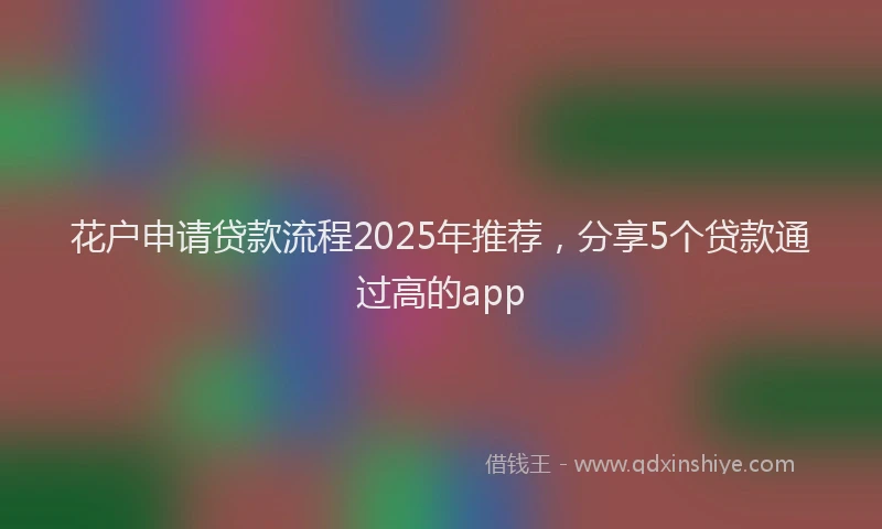 花户申请贷款流程2025年推荐，分享5个贷款通过高的app