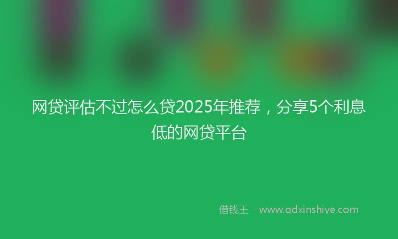 网贷评估不过怎么贷2025年推荐，分享5个利息低的网贷平台