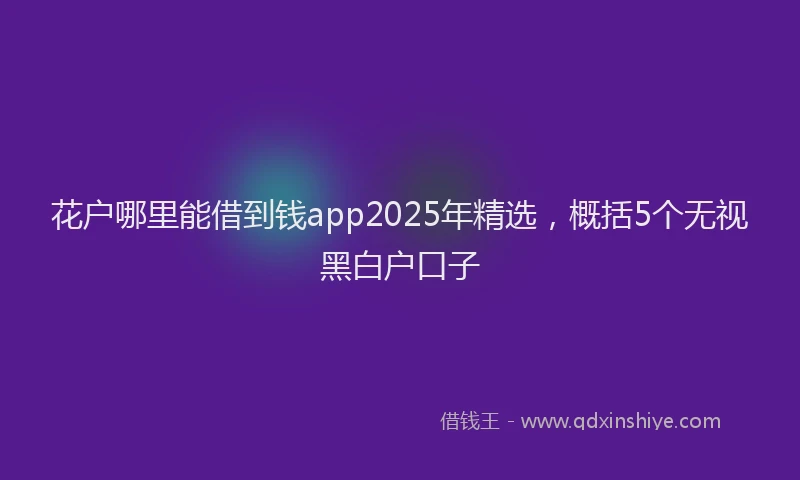 花户哪里能借到钱app2025年精选，概括5个无视黑白户口子
