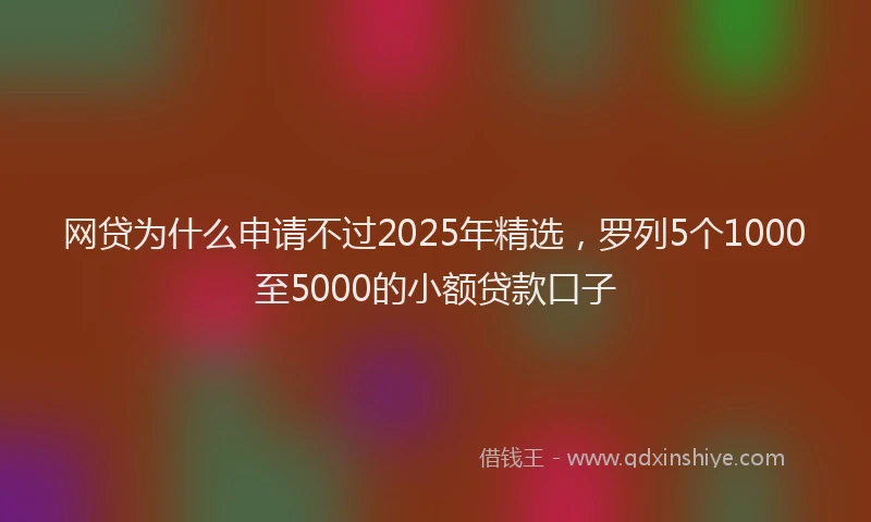 网贷为什么申请不过2025年精选，罗列5个1000至5000的小额贷款口子