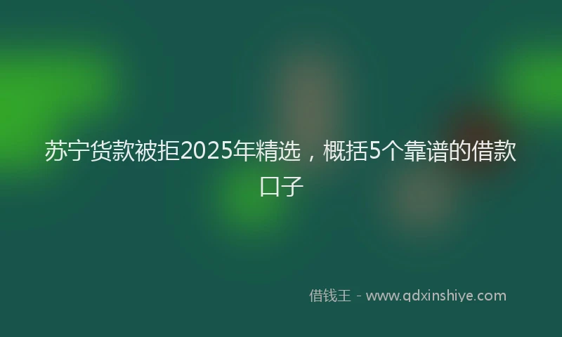 苏宁货款被拒2025年精选，概括5个靠谱的借款口子