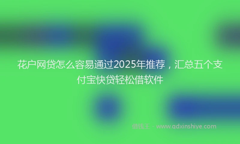 花户网贷怎么容易通过2025年推荐，汇总五个支付宝快贷轻松借软件