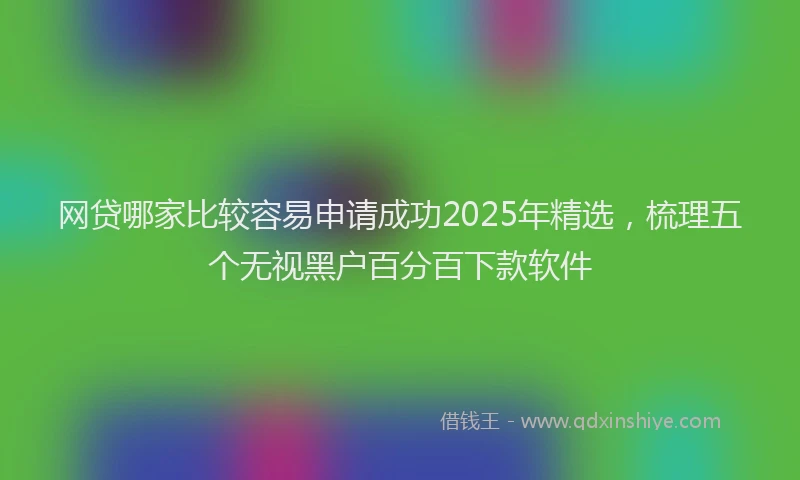 网贷哪家比较容易申请成功2025年精选，梳理五个无视黑户百分百下款软件