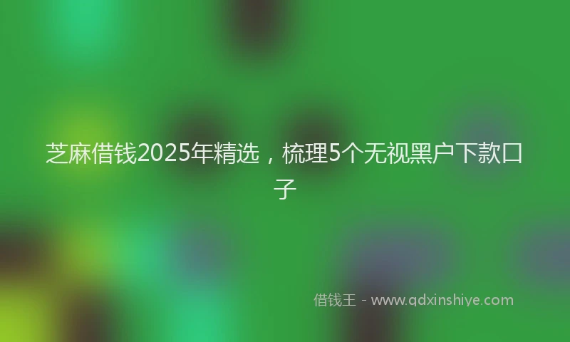 芝麻借钱2025年精选，梳理5个无视黑户下款口子