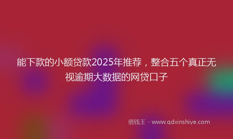 能下款的小额贷款2025年推荐，整合五个真正无视逾期大数据的网贷口子