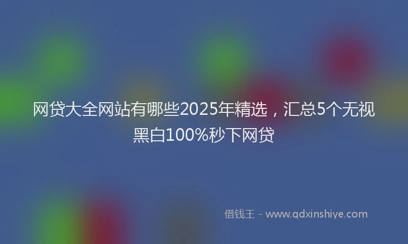 网贷大全网站有哪些2025年精选，汇总5个无视黑白100%秒下网贷