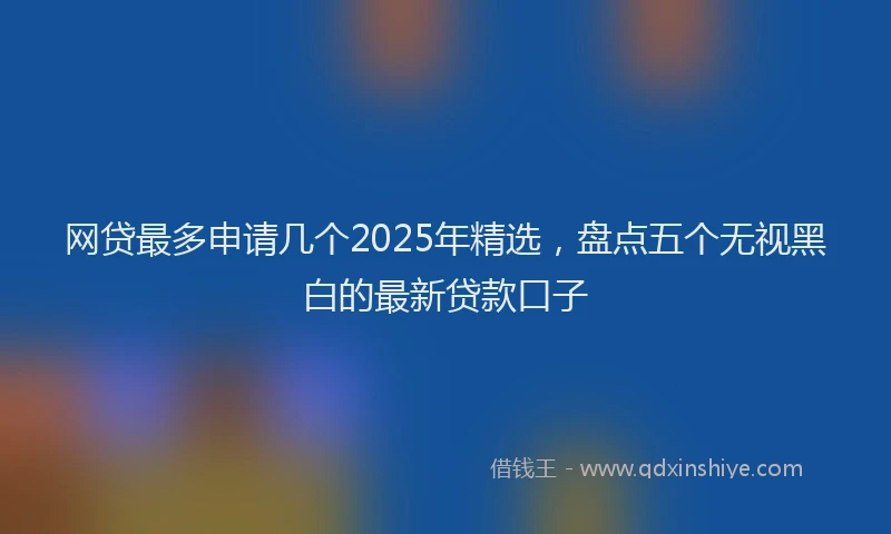 网贷最多申请几个2025年精选，盘点五个无视黑白的最新贷款口子