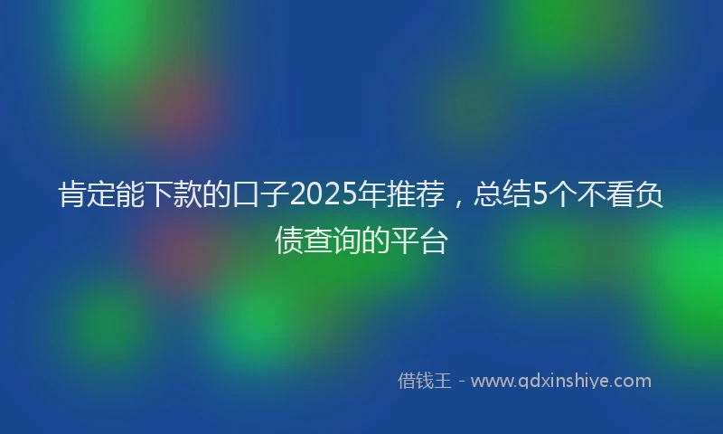 肯定能下款的口子2025年推荐，总结5个不看负债查询的平台