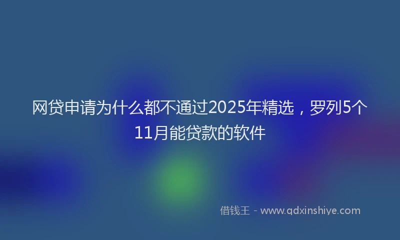 网贷申请为什么都不通过2025年精选，罗列5个11月能贷款的软件