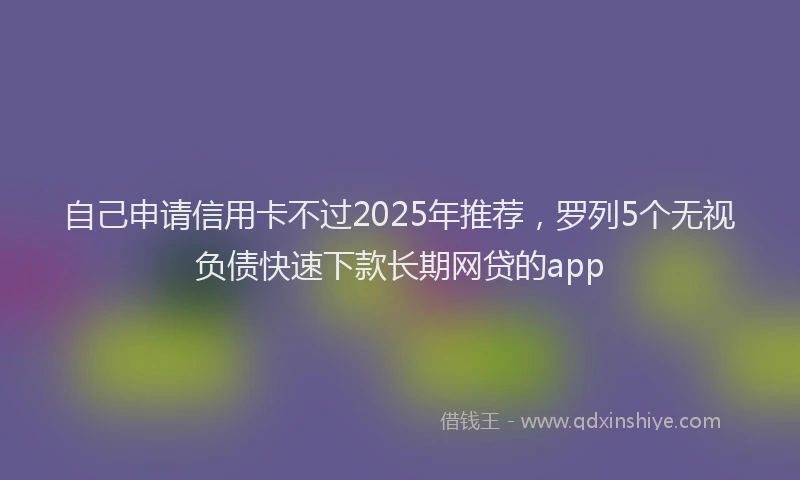自己申请信用卡不过2025年推荐，罗列5个无视负债快速下款长期网贷的app