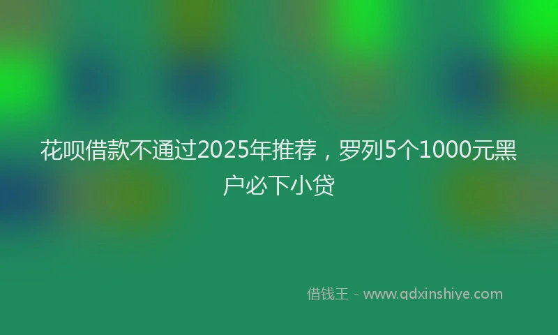 花呗借款不通过2025年推荐，罗列5个1000元黑户必下小贷