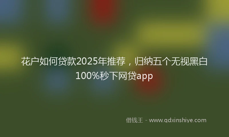 花户如何贷款2025年推荐，归纳五个无视黑白100%秒下网贷app