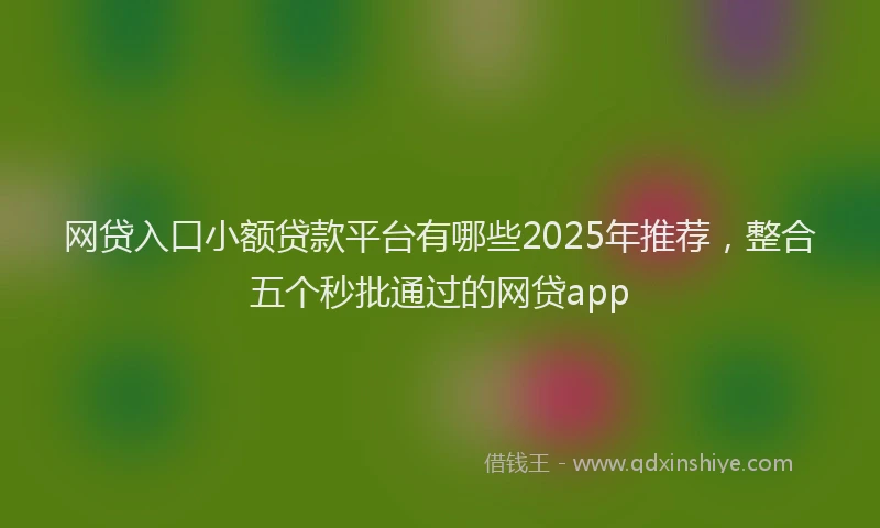 网贷入口小额贷款平台有哪些2025年推荐，整合五个秒批通过的网贷app