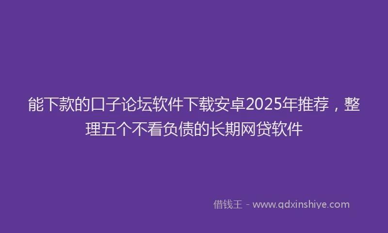 能下款的口子论坛软件下载安卓2025年推荐，整理五个不看负债的长期网贷软件