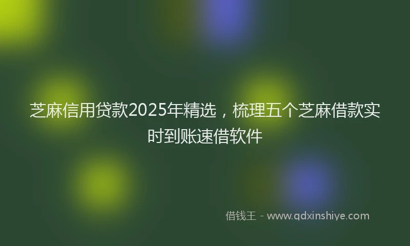 芝麻信用贷款2025年精选，梳理五个芝麻借款实时到账速借软件