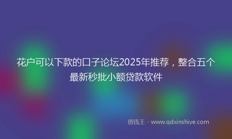 花户可以下款的口子论坛2025年推荐，整合五个最新秒批小额贷款软件