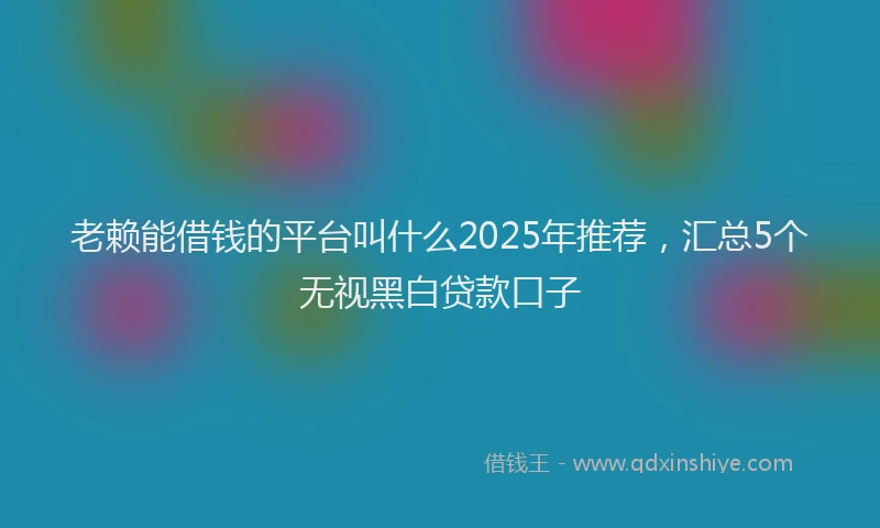 老赖能借钱的平台叫什么2025年推荐，汇总5个无视黑白贷款口子