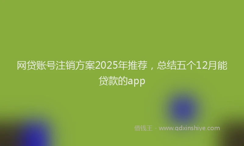 网贷账号注销方案2025年推荐，总结五个12月能贷款的app
