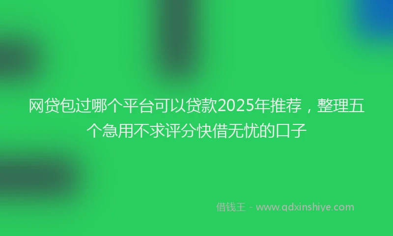 网贷包过哪个平台可以贷款2025年推荐，整理五个急用不求评分快借无忧的口子