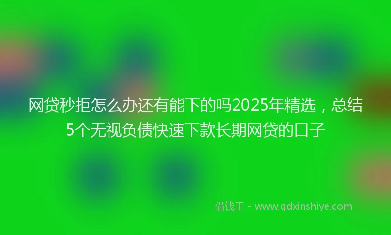 网贷秒拒怎么办还有能下的吗2025年精选，总结5个无视负债快速下款长期网贷的口子