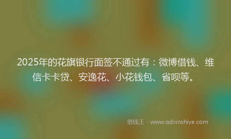2025年的花旗银行面签不通过有：微博借钱、维信卡卡贷、安逸花、小花钱包、省呗等。
