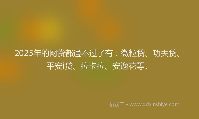 2025年的网贷都通不过了有：微粒贷、功夫贷、平安i贷、拉卡拉、安逸花等。