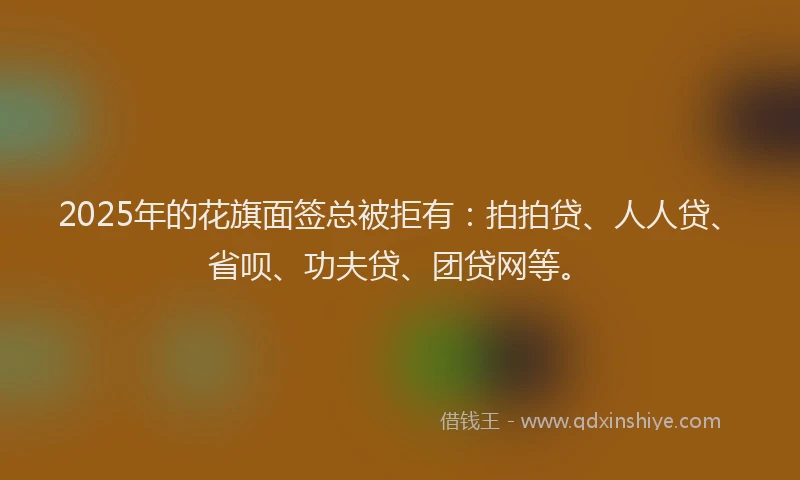 2025年的花旗面签总被拒有：拍拍贷、人人贷、省呗、功夫贷、团贷网等。