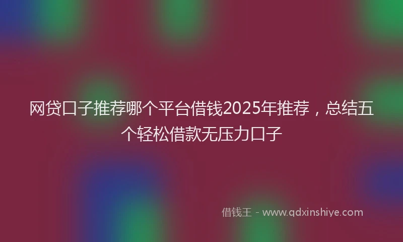 网贷口子推荐哪个平台借钱2025年推荐，总结五个轻松借款无压力口子