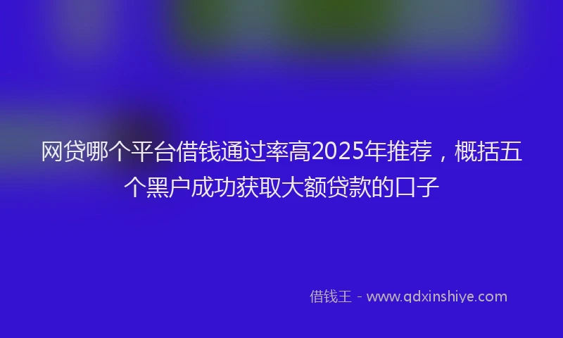 网贷哪个平台借钱通过率高2025年推荐，概括五个黑户成功获取大额贷款的口子