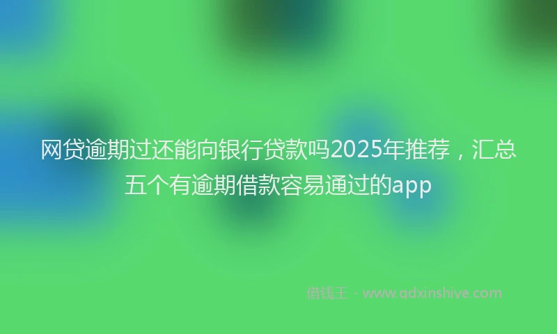 网贷逾期过还能向银行贷款吗2025年推荐，汇总五个有逾期借款容易通过的app
