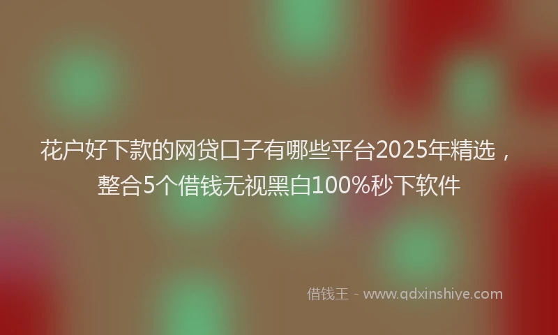 花户好下款的网贷口子有哪些平台2025年精选，整合5个借钱无视黑白100%秒下软件