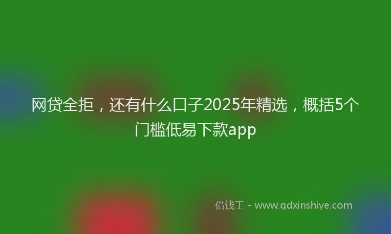 网贷全拒，还有什么口子2025年精选，概括5个门槛低易下款app