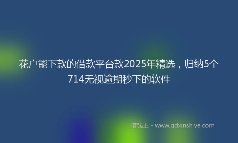 花户能下款的借款平台款2025年精选，归纳5个714无视逾期秒下的软件