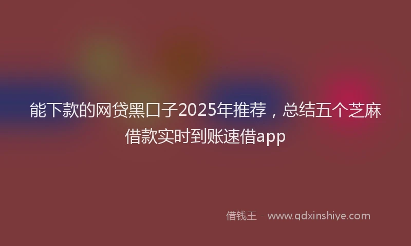 能下款的网贷黑口子2025年推荐，总结五个芝麻借款实时到账速借app