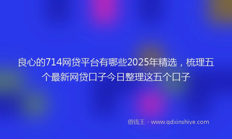 良心的714网贷平台有哪些2025年精选，梳理五个最新网贷口子今日整理这五个口子