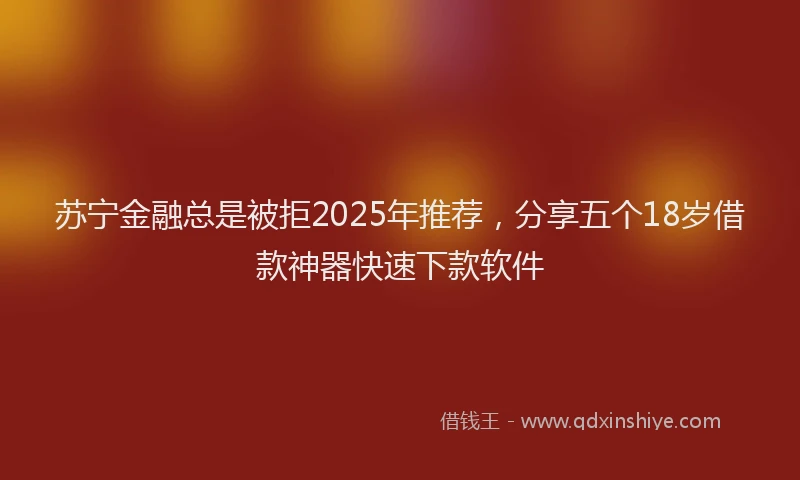 苏宁金融总是被拒2025年推荐，分享五个18岁借款神器快速下款软件