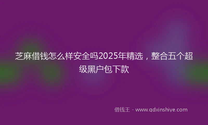 芝麻借钱怎么样安全吗2025年精选，整合五个超级黑户包下款