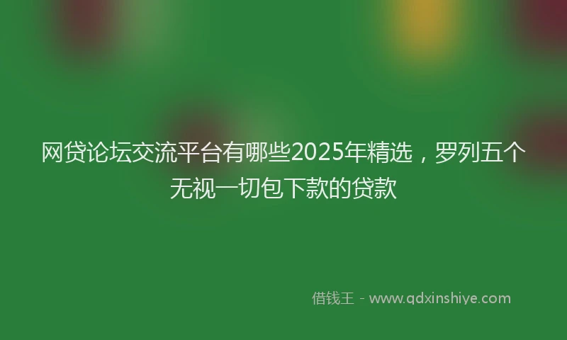 网贷论坛交流平台有哪些2025年精选，罗列五个无视一切包下款的贷款