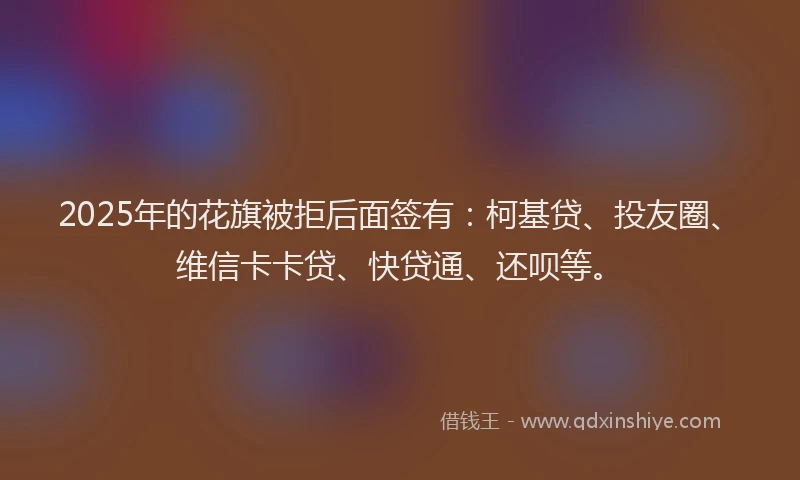 2025年的花旗被拒后面签有：柯基贷、投友圈、维信卡卡贷、快贷通、还呗等。