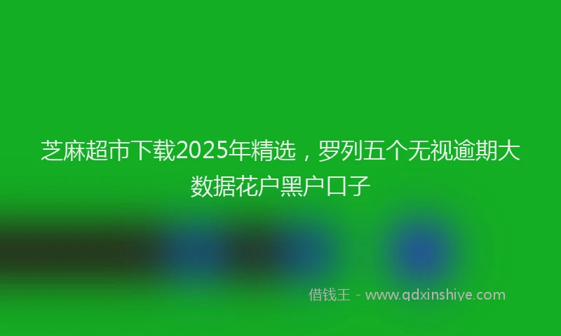 芝麻超市下载2025年精选，罗列五个无视逾期大数据花户黑户口子